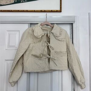 Avec Les Filles Cream Puffer Jacket